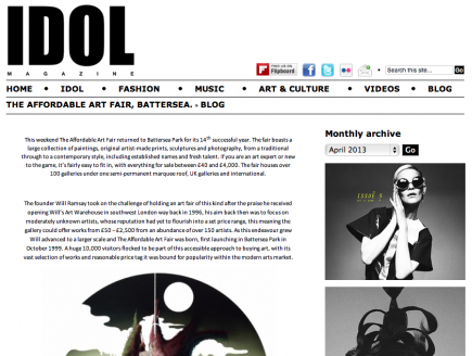 Idol press of Affordable Art Fair about Vasilis Avramidis