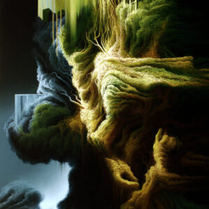 Architect Oil painting by Vasilis Avramidis of Surreal landscape