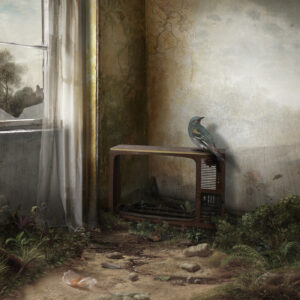 Interior With Broken Window and Bird artwork by Suzanne Moxhay